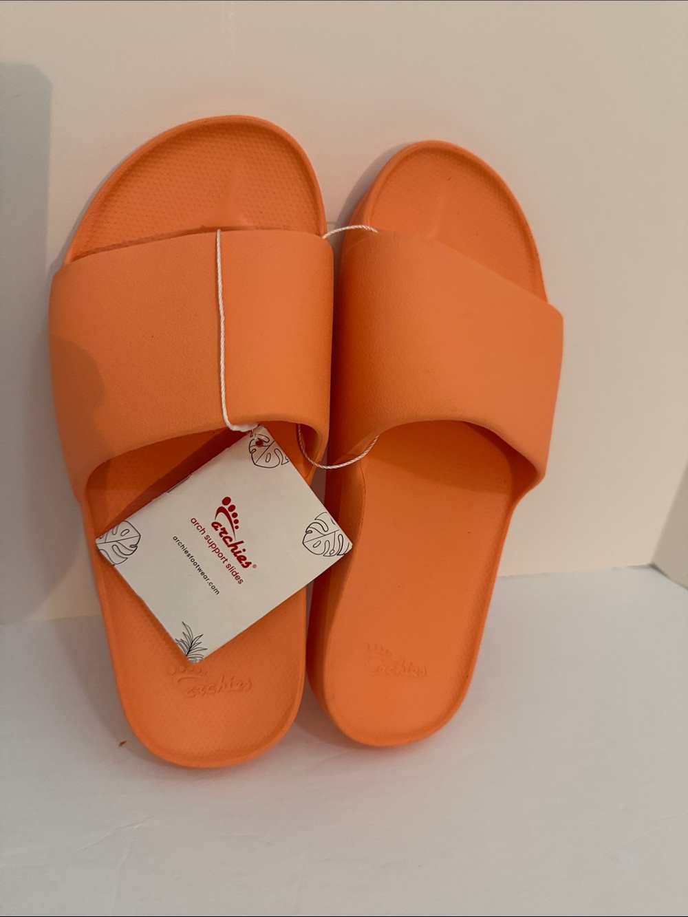 Archies Unisex Orange Slide Sandals - Women's Casual Comfort Size 10
